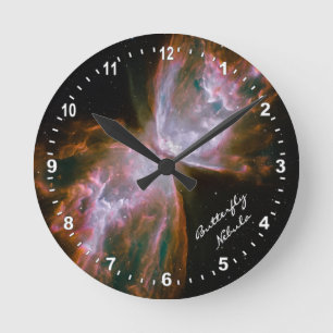 Astronomi & Butterfly Nebula Clock, Hubble /Galaxy Rund Klocka