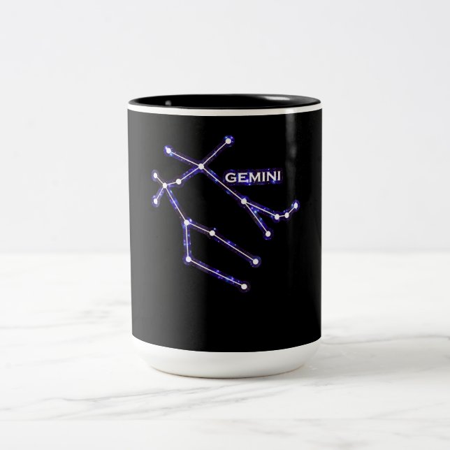 Astronomi Constellation - Astrology Zodiac Gemini Två-Tonad Mugg (Center)