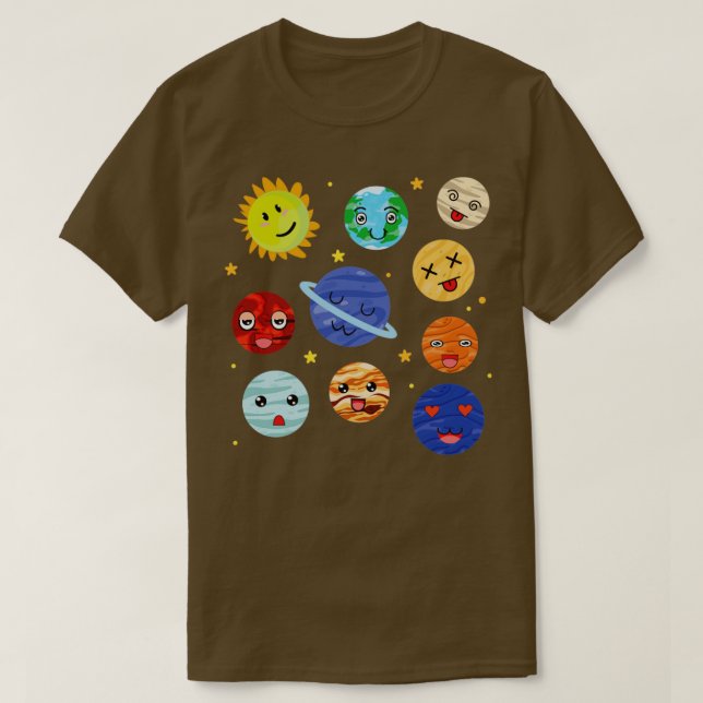 Astronomi för Solar System Cute Planets T Shirt (Design framsida)