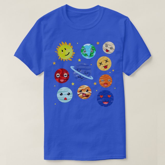 Astronomi för Solar System Cute Planets T Shirt (Design framsida)