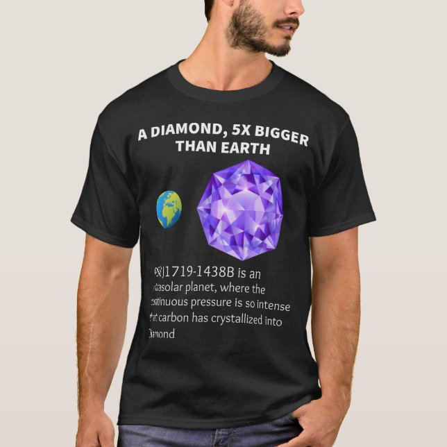 Astronomi Galaxy Science Fact Planet Diamond Space T Shirt (Framsida)