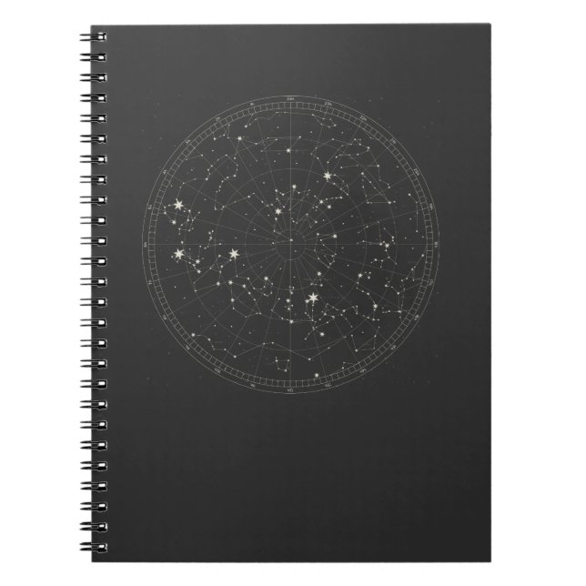 Astronomi Himlar Karta Stars Horoscope Constellati Anteckningsbok (Framsidan)