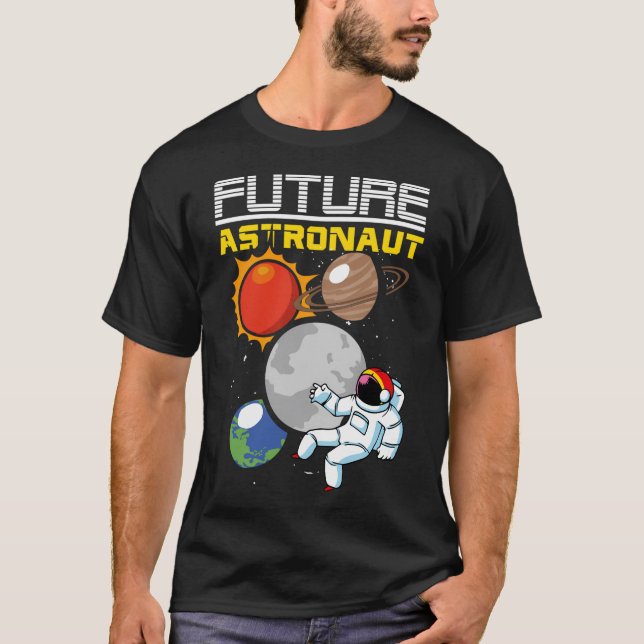Astronomi i rymdplaneter framtida astronaut t shirt (Framsida)