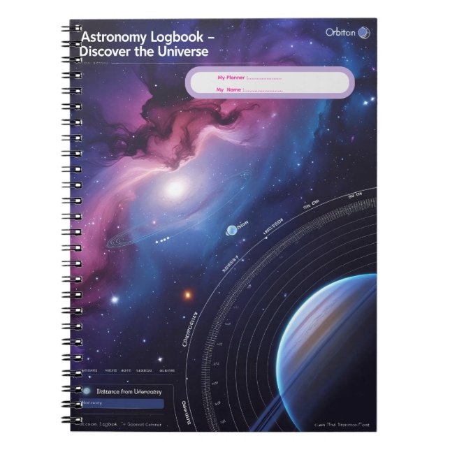 Astronomi Logbook - Upptäck Universe Anteckningsbok (Framsidan)