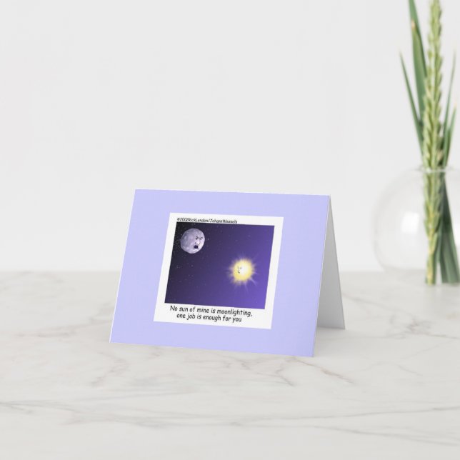 Astronomi Månsken Tecknad Bild På Vykort (Framsida)