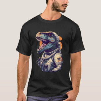 Astronomi Planets Space Astronaut T Rex Dinosaur Shirt