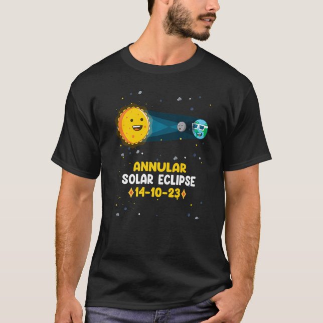 Astronomi Ringformig solförmörkelse 14 10 23 Nevad T Shirt (Framsida)