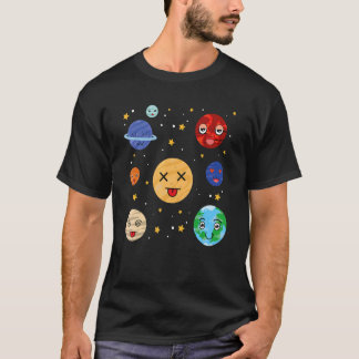 Astronomi Scientist Kids Rymden Cute Planets T Shirt