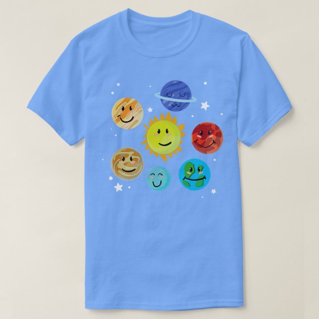 Astronomi Scientist Universe Solar System Cute Pla T Shirt (Design framsida)