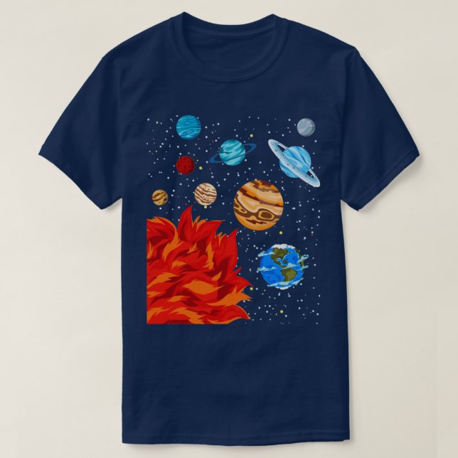 Astronomi Space Science Galaxy Planets Solar Syste T Shirt (Design framsida)