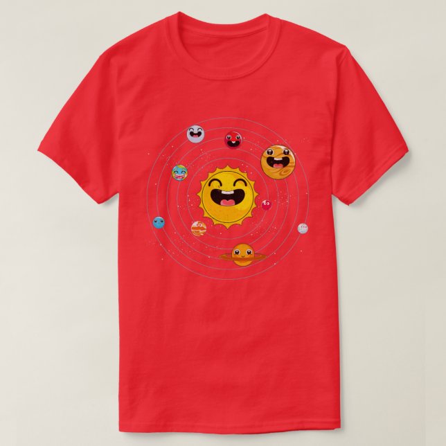 Astronomi Space Scientist Solar System Cute Planet T Shirt (Design framsida)