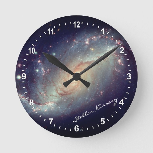 Astronomi & Stellar Nursery Clock, Hubble / Galaxy Rund Klocka (Framsida)