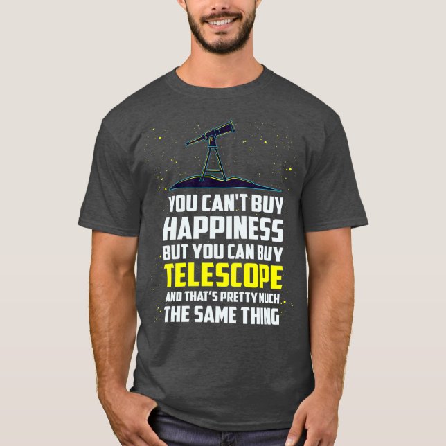 Astronomi Telescope Galaxy T Shirt (Framsida)