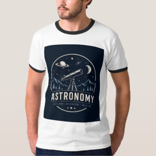 Astronomi Teleskop Grafik T Shirt
