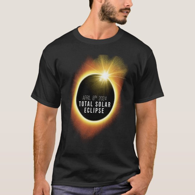 Astronomi  Total solförmörkelse 2024 Totalitet 04  T Shirt (Framsida)