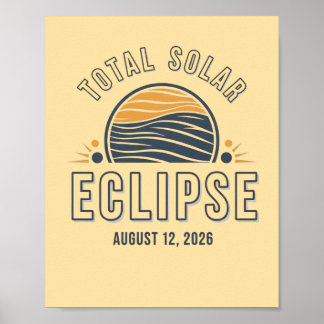 Astronomi Total solförmörkelse 2026 Totalitet Augu Poster