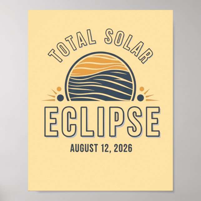 Astronomi Total solförmörkelse 2026 Totalitet Augu Poster (Framsidan)