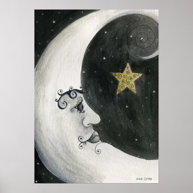 Astronomi - utskrift i Måne Poster (Framsidan)