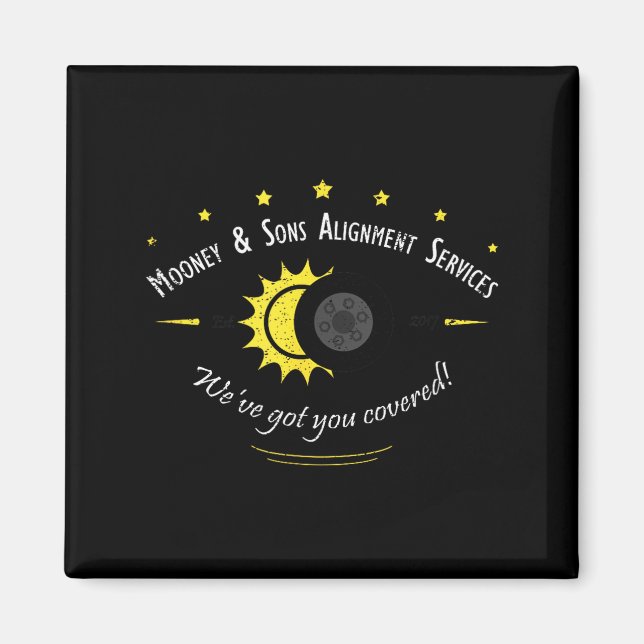 Astronomi Vetenskaps Fans Solförmörkelse Design Magnet (Framsidan)