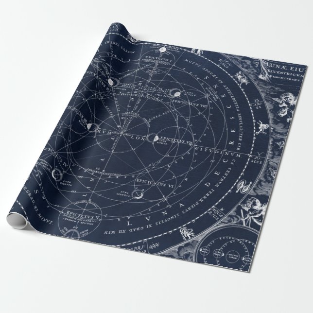 Astronomi vintage marin historisk presentpapper (Utrullad)