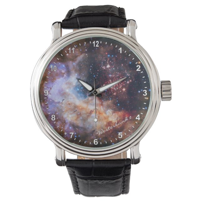 Astronomi & Westerlund 2 Watch, Hubble / Galaxy Armbandsur (Framsida)