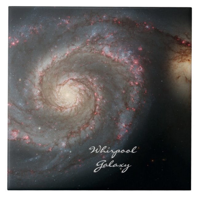 Astronomi & Whirpool Galaxy Spiral / Hubble Kakelplatta (Framsidan)