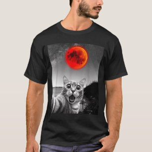 Astronomiälskare rolig katt selfie med lunarAstron T Shirt