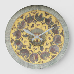 Astronomical antik zodiac undertecknar stor klocka