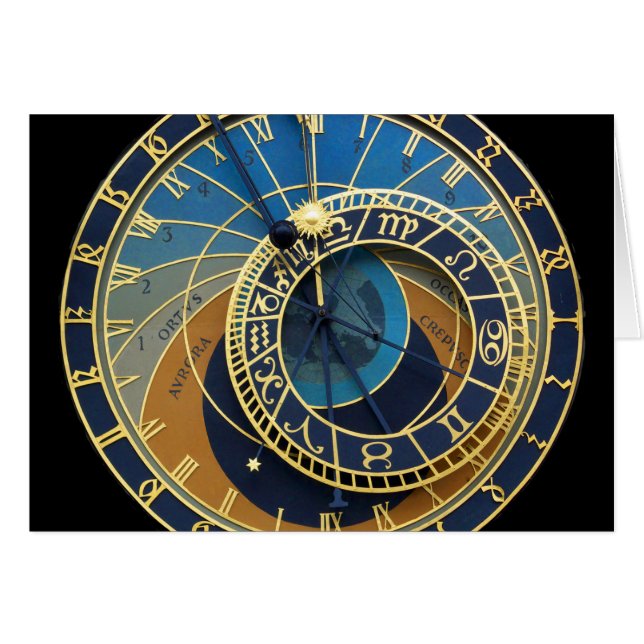 Astronomical Clock-Prag Orloj Hälsningskort (Framsidan Horizontal)