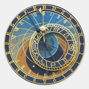 Astronomical Clock-Prag Orloj Runt Klistermärke