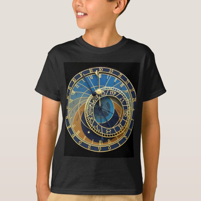 Astronomical Clock-Prag Orloj T Shirt (Framsida)
