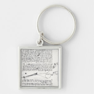 Astronomical diagram fyrkantig silverfärgad nyckelring