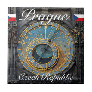 Astronomical ta tid på den Prague Orlog Kakelplatta