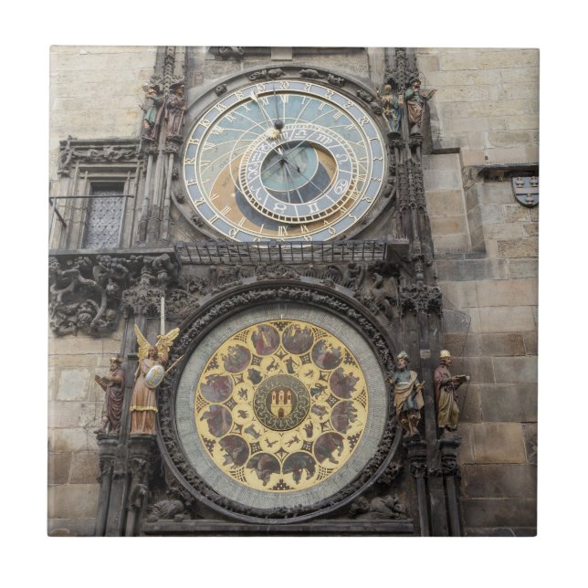 Astronomical ta tid på i Prague souvenirfoto Kakelplatta (Framsidan)