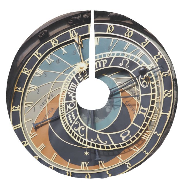 Astronomisk klocka i Prag Julgransmatta Borstad Polyester (Framsidan)