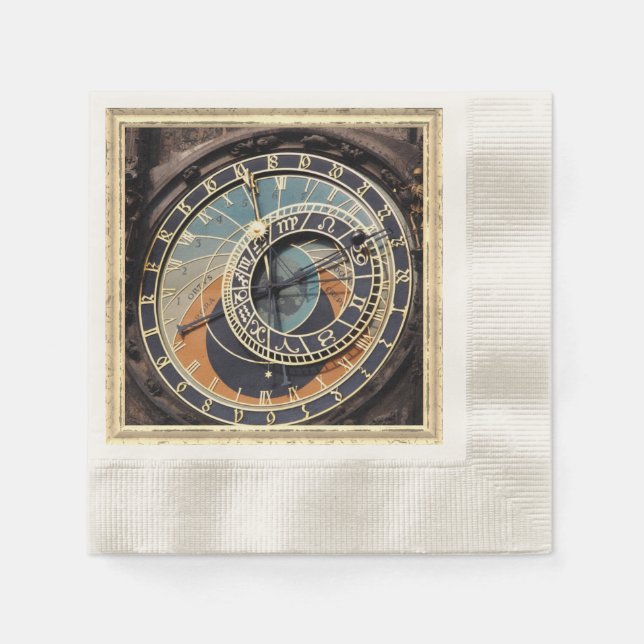 Astronomisk klocka i Prag Pappersservett (Framsidan)