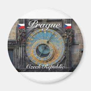 Astronomisk klocka Prag Orlog Tjeckien Magnet