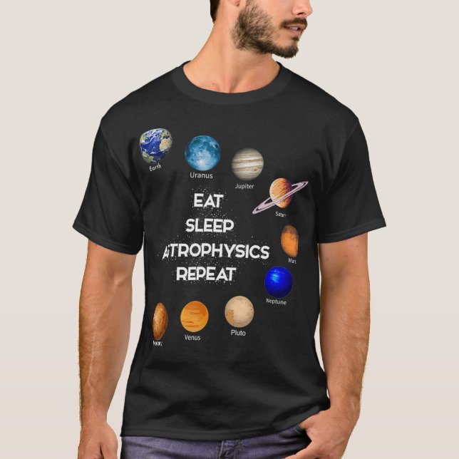 Astronomisk kosmologi i viloläge, gift t shirt (Framsida)