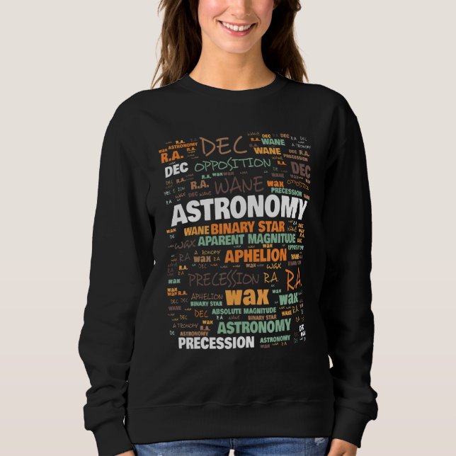 Astronomisk terminologi, vanligen använda termer t shirt (Framsida)
