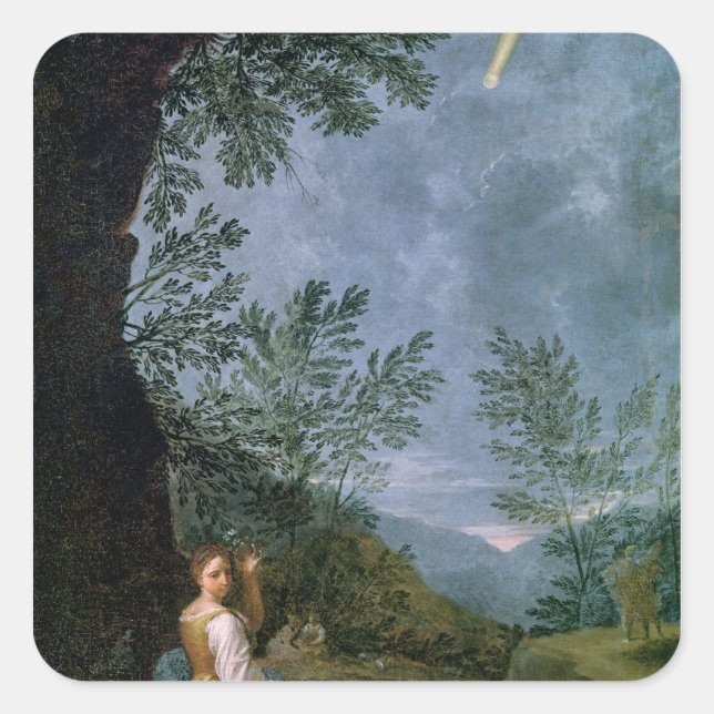 Astronomiska observationer fyrkantigt klistermärke (Framsida)