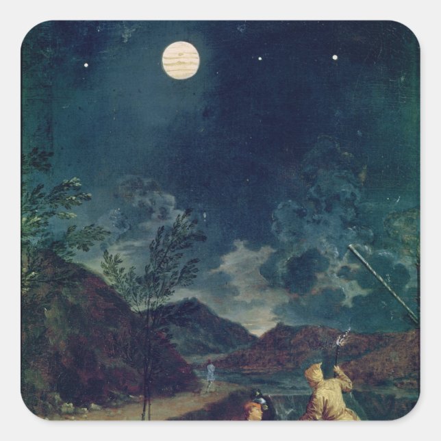 Astronomiska observationer fyrkantigt klistermärke (Framsida)