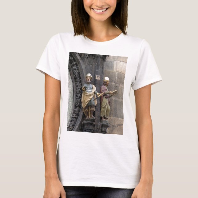 Astronomiskt klocka eller Prag Orloj T-shirt (Framsida)