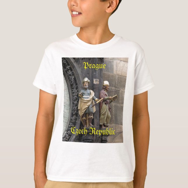 Astronomiskt klocka eller Prag Orloj Tee Shirt (Framsida)