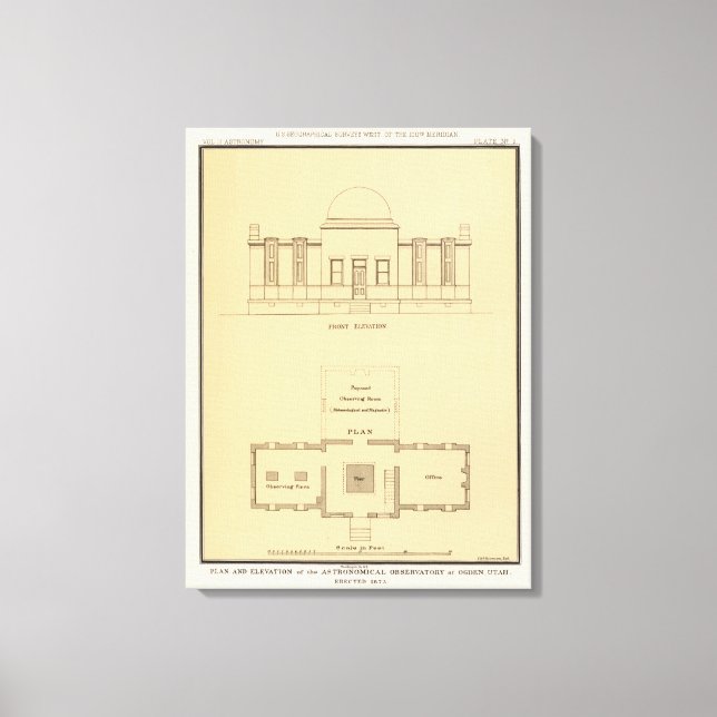Astronomiskt observatorium, Ogden, Utah Canvastryck (Framsida)