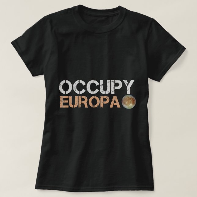 Astronomy Älskare Occupy Europa Jupiter Måne Solar T Shirt (Design framsida)