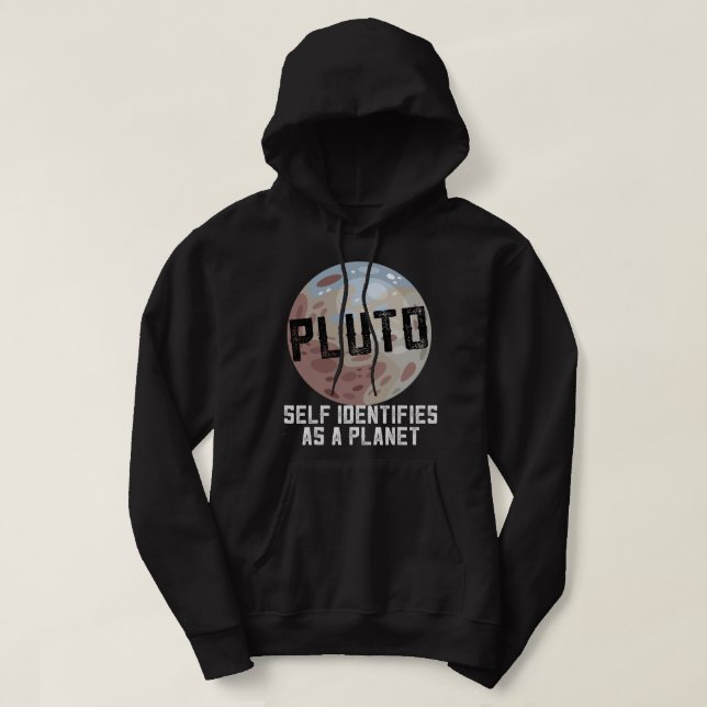 Astronomy Älskare Pluto Self identifierar sig som  Hoodie (Design framsida)