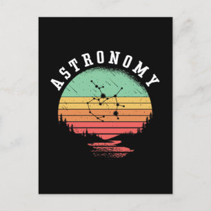 Astronomy Älskare Retro Space Stars Universe Plane Helg Vykort