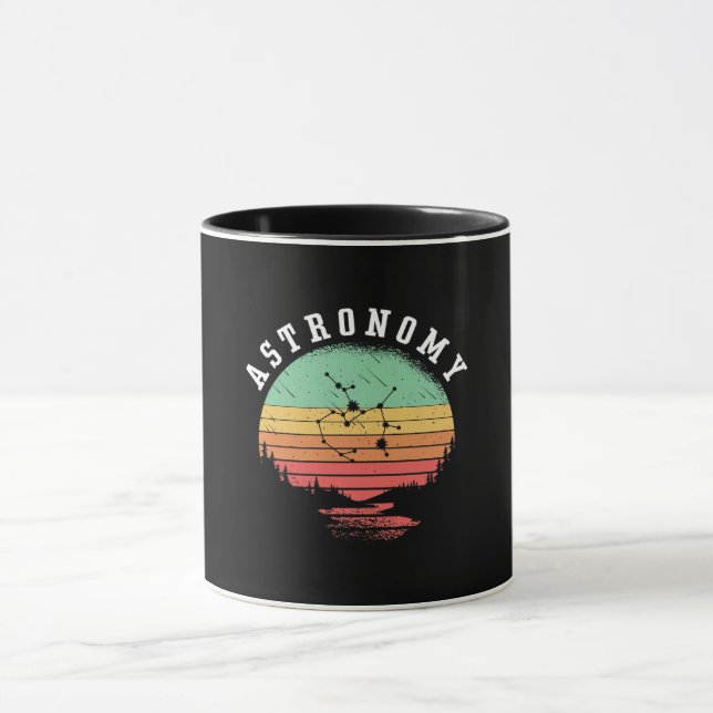 Astronomy Älskare Retro Space Stars Universe Plane Mugg (Center)
