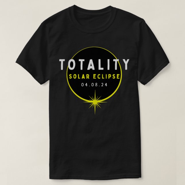 Astronomy Älskare Total Solar Eclipse 2024 Totalit T Shirt (Design framsida)
