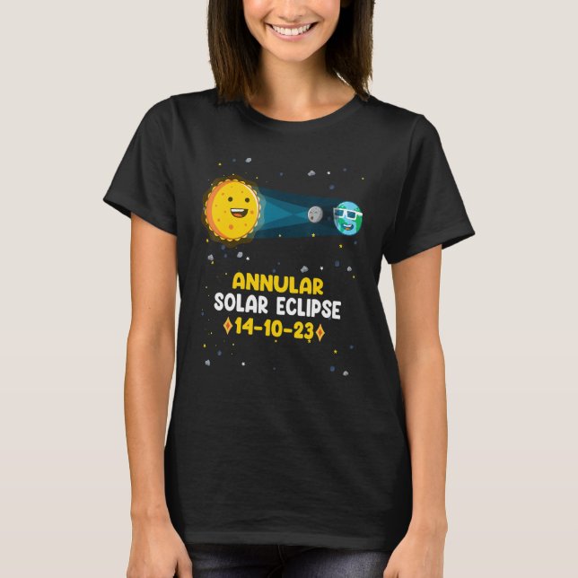 Astronomy  Annular Solar Eclipse 14 10 23 Nevada T Shirt (Framsida)